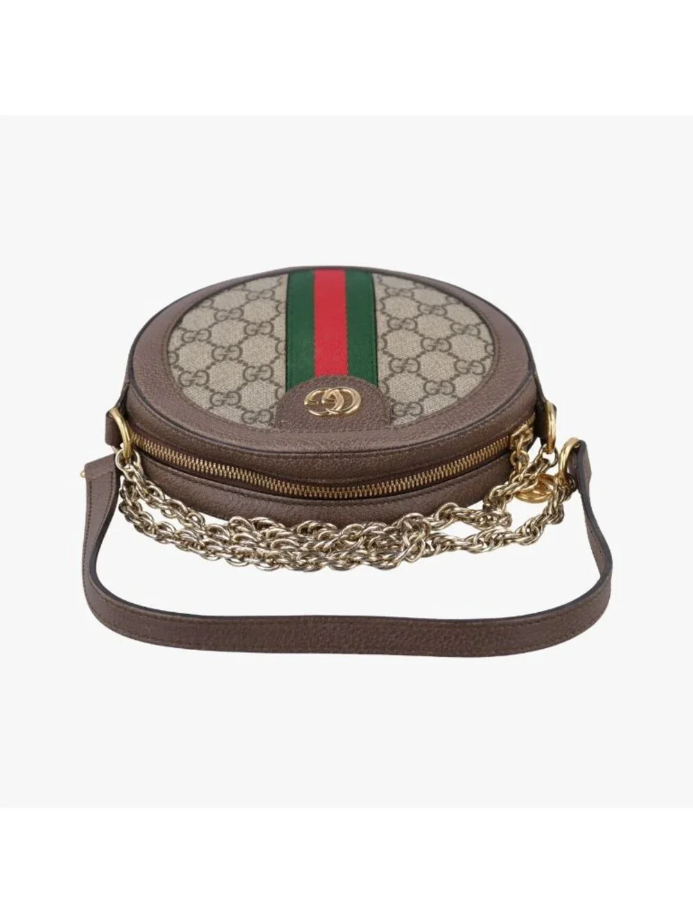 Gucci Ophidia Brown Beige Multi Canvas Leather Shoulder